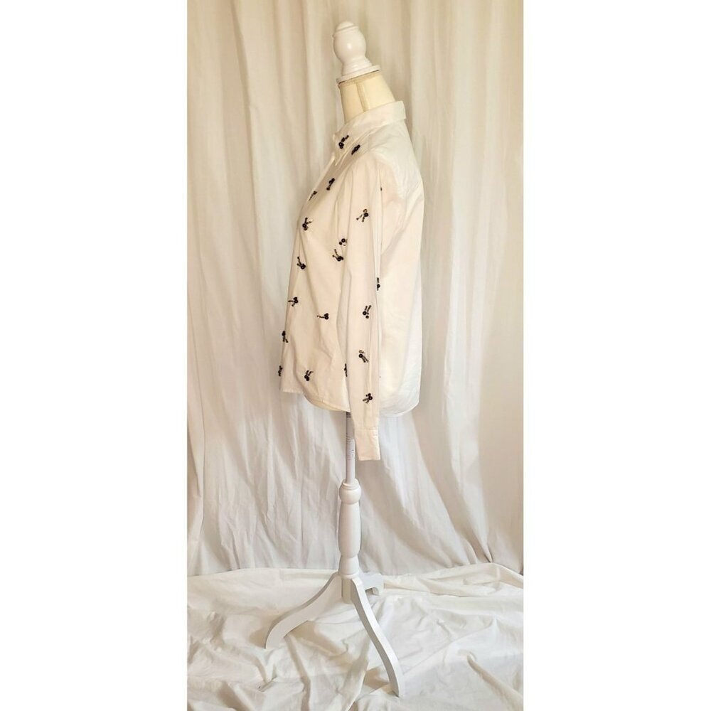 Anthropologie Dhruv Kapoor Embellished White Button Up Shirt Luxury Designer M - Picture 8 of 13